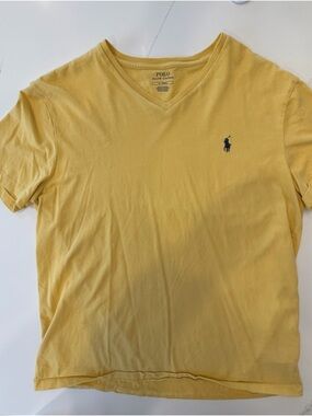 Polo by Ralph Lauren Yellow V-Neck Tee with Navy Pony